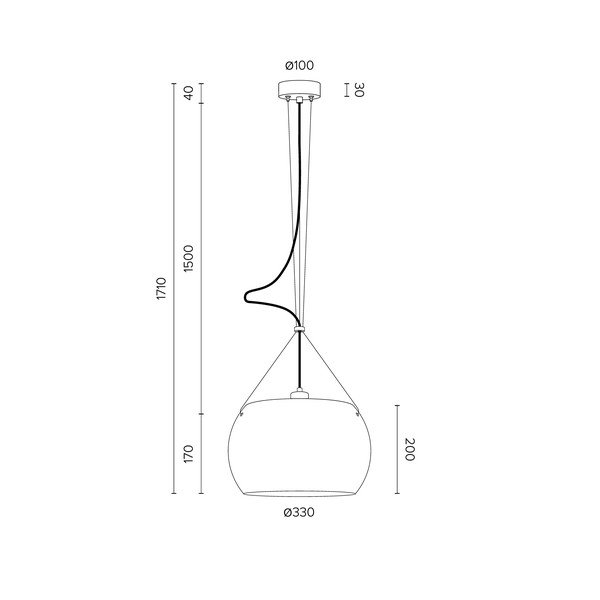 Apparecchio a sospensione nero Elementary Glossy S, ⌀ 33 cm Momo - Sotto Luce-image-2
