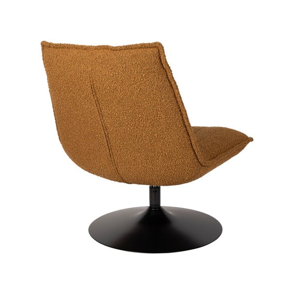 Poltrona giallo ocra in tessuto bouclé Jax - White Label-image-4