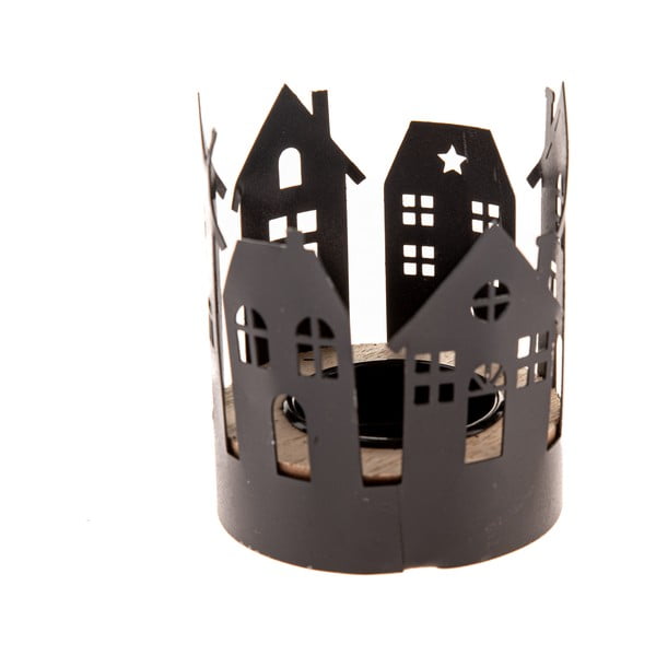 Portacandela in metallo a tema natalizio Houses – Dakls