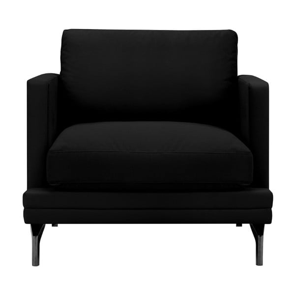 Černé křeslo s podnožím v černé barvě Windsor & Co Sofas Jupiter