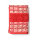 Asciugamano rosso in spugna di cotone biologico 50x100 cm Check - JUNA