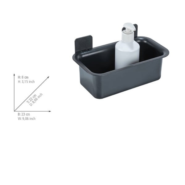 Mensola da bagno senza foratura nera in plastica Parma – Allstar-image-4