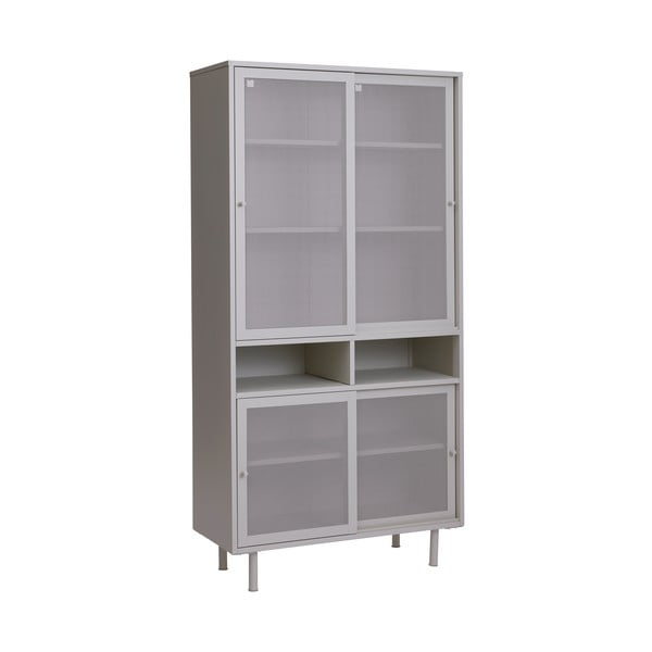 Armadietto grigio in metallo con porte scorrevoli 90x180x40 cm Veep – Unique Furniture-image-2