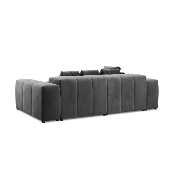 Divano angolare in velluto grigio (variabile) Rome Velvet - Cosmopolitan Design-image-4