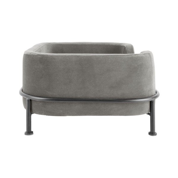 Letto per animali in velluto grigio 42x63 cm Puffed - Leitmotiv-image-3