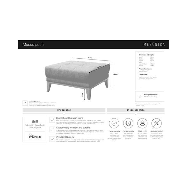 Pouf blu scuro Musso - MESONICA-image-3