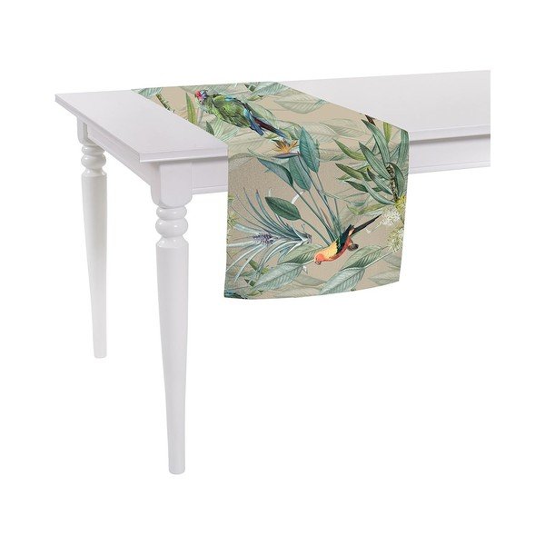 Runner da tavola beige Jungle Birds, 140 x 40 cm Honey - Mike & Co. NEW YORK