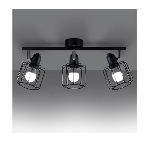 Lampada da soffitto nera ø 10 cm Salom - Sollux-image-1