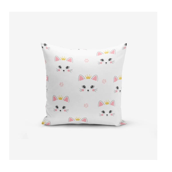 Federa per bambino 43x43 cm White Pink Cat - Mila Home