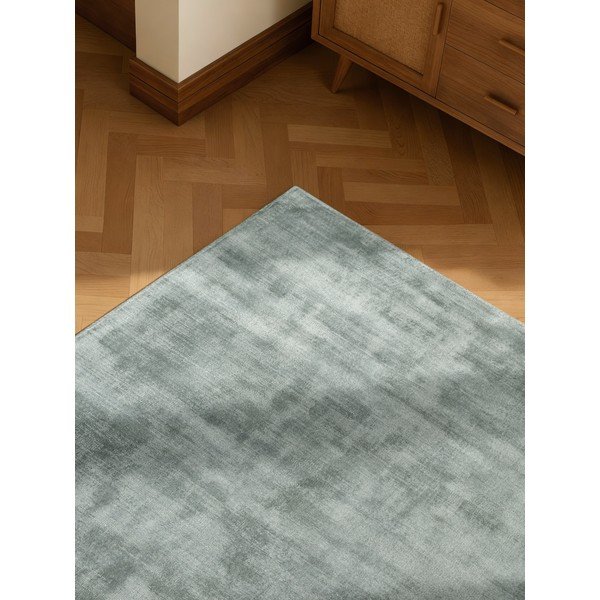 Tappeto azzurro in viscosa tessuto a mano 120x180 cm Noemi – Vikosa-image-3