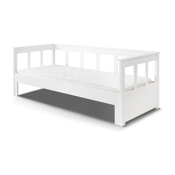 Letto pieghevole bianco in legno di pino massiccio , 90/180 x 200 cm Pino - Vipack