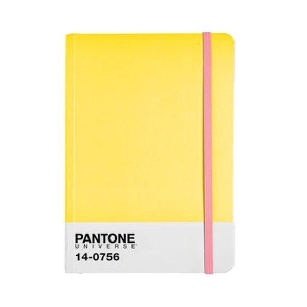 Zápisník A4 s barevnou gumičkou Empire Yellow/Bubblegum 14-0756