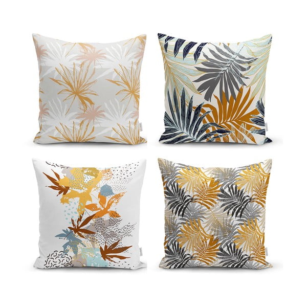Set di 4 federe decorative Foglie d'autunno, 45 x 45 cm - Minimalist Cushion Covers
