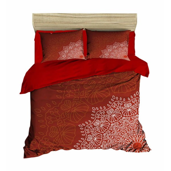 Set di lenzuola e biancheria per letto matrimoniale Red Mandala Right, 200 x 220 cm - Mijolnir