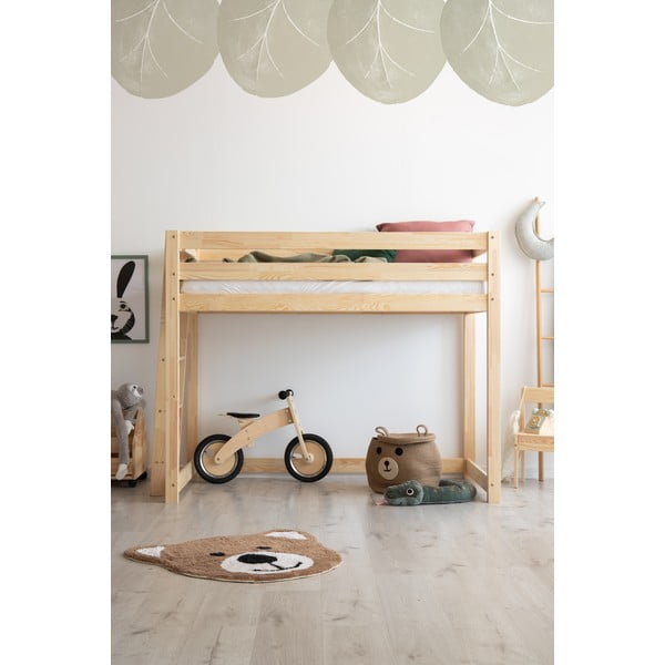 Letto rialzato per bambini in legno di pino 90x190 cm CLPBA - Adeko-image-2