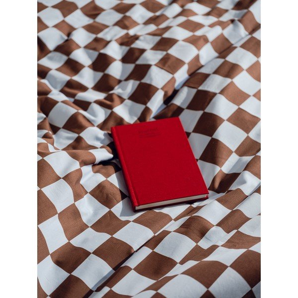 Copripiumino azzurro/marrone in raso di cotone per letto singolo 140x200 cm Plu – noo.ma-image-2