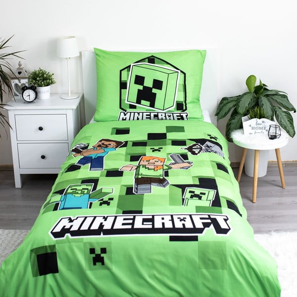 Biancheria da letto per bambini in microfibra per letto singolo 140x200 cm Minecraft – Jerry Fabrics-image-2