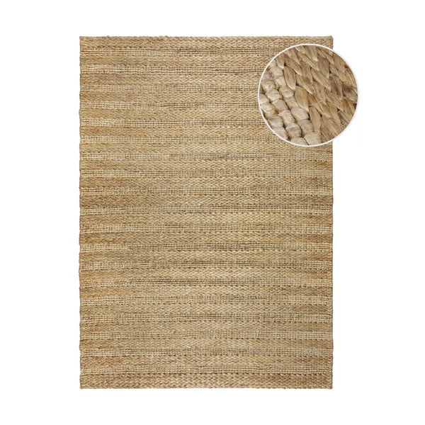 Tappeto in kenaf tessuto a mano in colore naturale 120x170 cm Drew Stripe - Flair Rugs