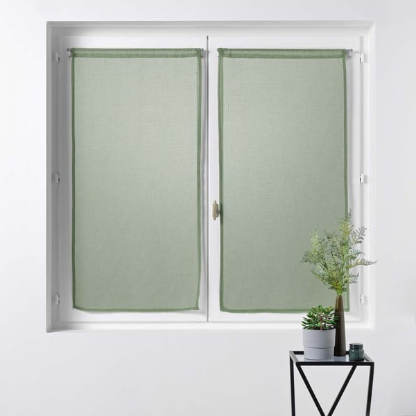 Tende in voile kaki in set di 2 pezzi 60x90 cm Sandra - douceur d'intérieur-image-2