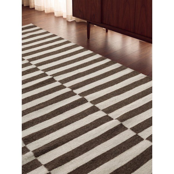 Tappeto bianco/marrone in lana reversibile/tessuto a mano 200x300 cm Vika – Hanse Home-image-2