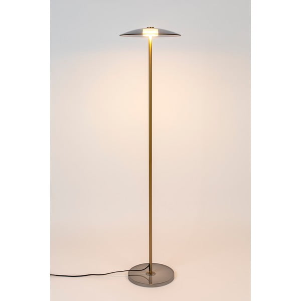 Lampada da terra LED grigia/dorata con paralume in vetro con intensità regolabile (altezza totale 132 cm) Float – Zuiver-image-3