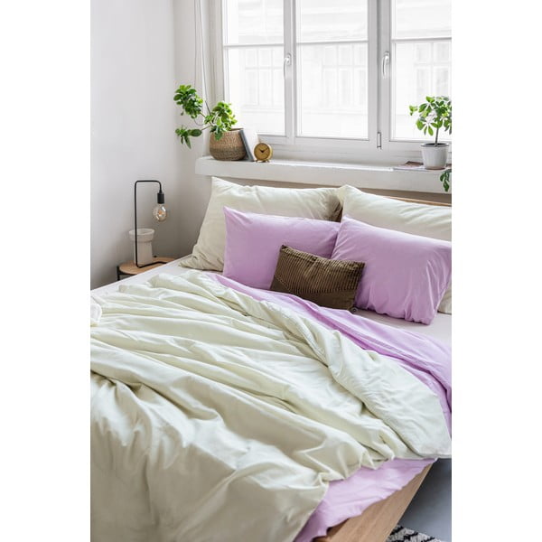 Biancheria da letto matrimoniale in cotone stonewashed color avorio , 200 x 200 cm - Bonami Selection-image-4