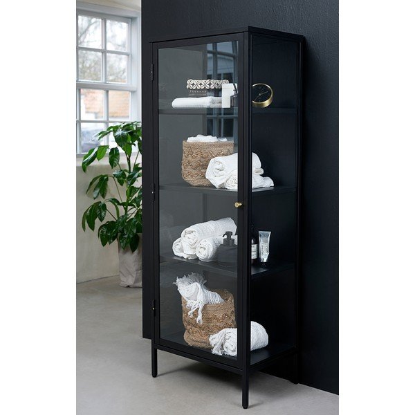 Vetrina in metallo nero 58x160 cm Carmel - Unique Furniture-image-3
