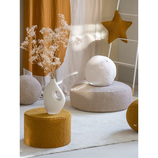 Pouf per bambini marrone con rivestimento in bouclé – Wigiwama-image-2