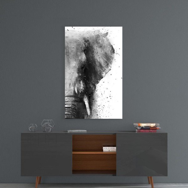 Pittura su vetro , 46 x 72 cm Elephant - Insigne-image-1