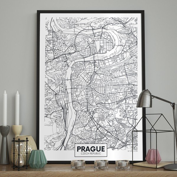 Dipinto 70x100 cm Map Prague – DecoKing-image-1
