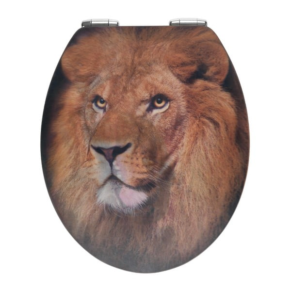 Sedile per wc con immagine 3D e chiusura facilitata , 44,5 x 38 cm Lion - Wenko