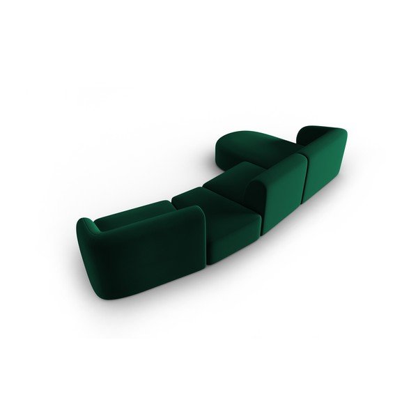 Divano angolare verde (con penisola a sinistra/con chaise lounge) con rivestimento in velluto Paolo – Milo Casa-image-3