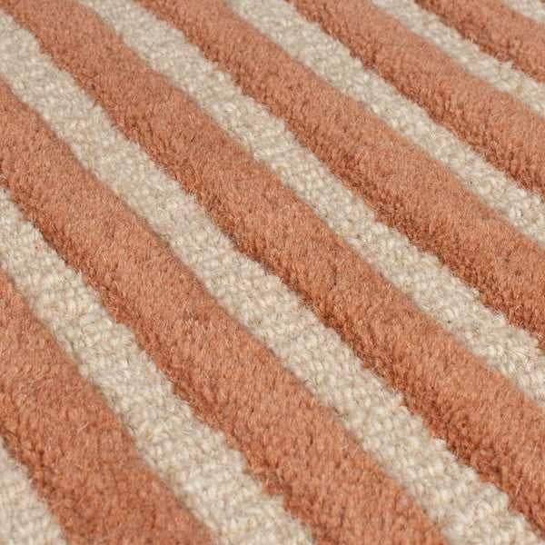 Tappeto color terracotta in lana tessuto a mano 120x180 cm Lozenge Terracotta – Flair Rugs-image-4