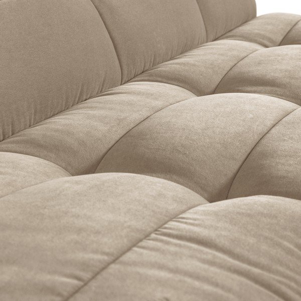 Panchina beige in imbottito con rivestimento in velluto Cluster – vtwonen-image-1