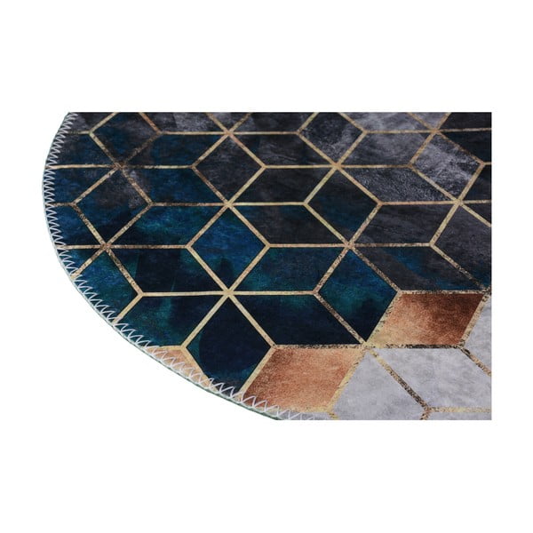 Tappeto lavabile di colore bianco-petrolio 60x100 cm - Vitaus-image-2