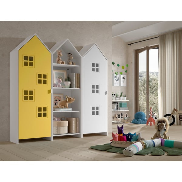 Armadio a giorno giallo e bianco per bambini 173x171,5 cm CASAMI BRUGES - Vipack-image-1
