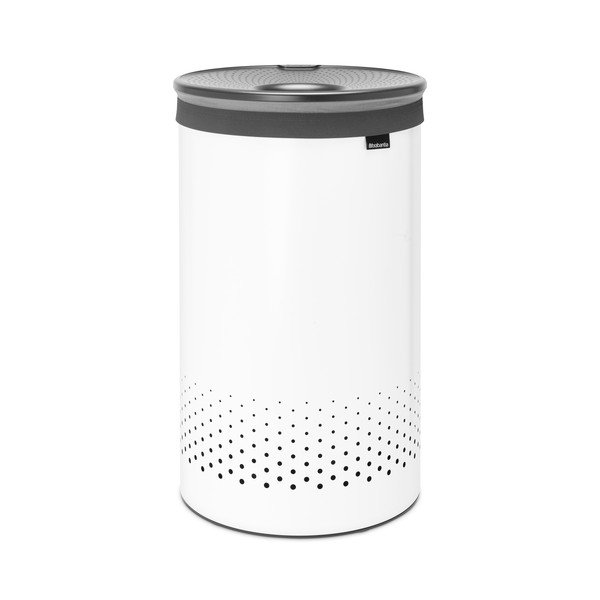 Cesto portabiancheria in metallo bianco 60 l - Brabantia-image-3