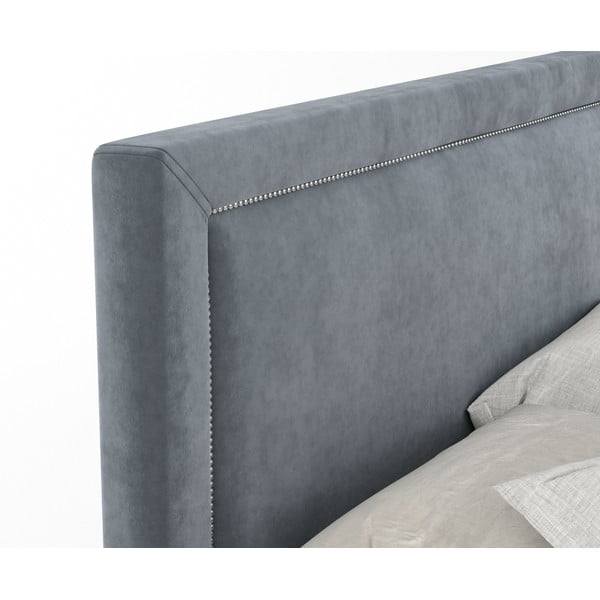 Letto boxspring grigio scuro con contenitore 200x200 cm Lavenda – Maison de Rêve-image-4