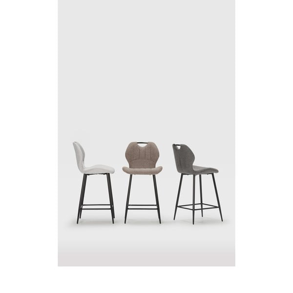 Set di sbagelli da bar beige in imbottito 2 pz (altezza della seduta 65 cm) Muli – Marckeric-image-1