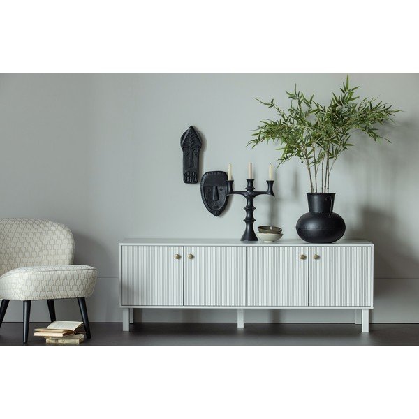 Tavolo TV in pino grigio chiaro 160x56 cm Madu - WOOOD-image-1