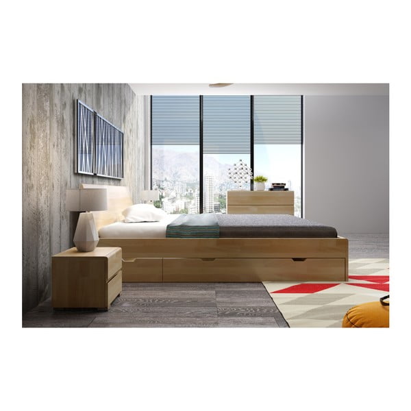 Letto matrimoniale in legno di faggio con cassetto SKANDICA Vestre Maxi, 140 x 200 cm - Skandica-image-4