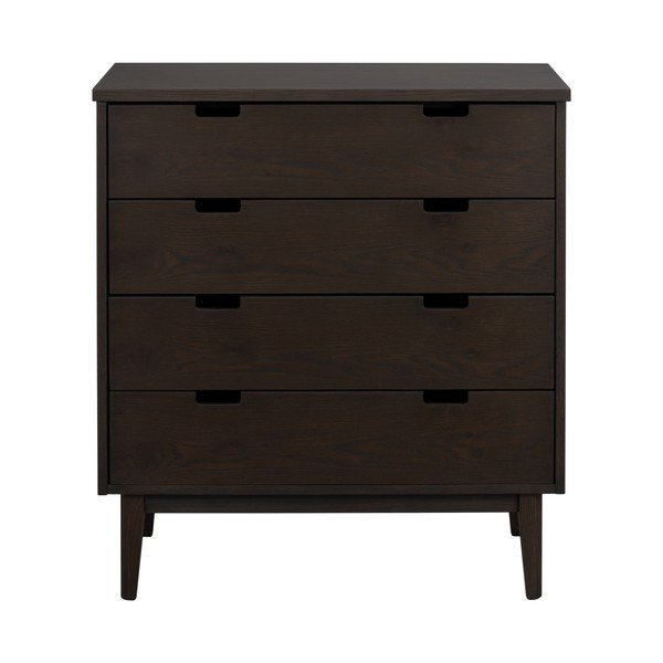 Credenza colore naturale scuro in rovere massiccio 75x85x38 cm Garrison – Rowico-image-4