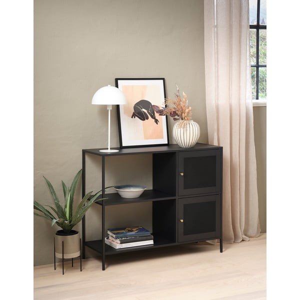 Libreria in metallo nero 100x81 cm Malibu - Unique Furniture-image-1