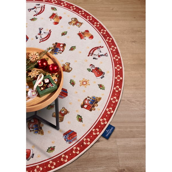 Tappeto rotondo rosso con motivo natalizio ø 150 cm Red Christmas - Villeroy&Boch-image-3