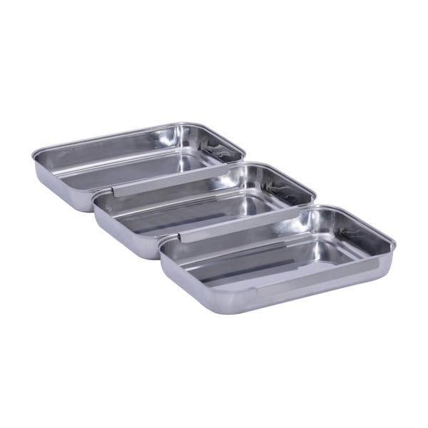 Set per impanatura argentato in acciaio inox 3 pz – Maximex