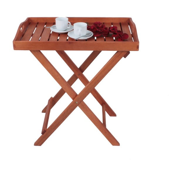 Tavolino da giardino in eucalipto massiccio 42x67 cm Dallas – Garden Pleasure-image-2