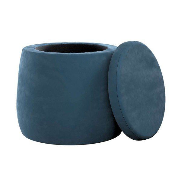 Pouf per bambini in velluto blu scuro Posh Velvet - Yellow Tipi-image-1