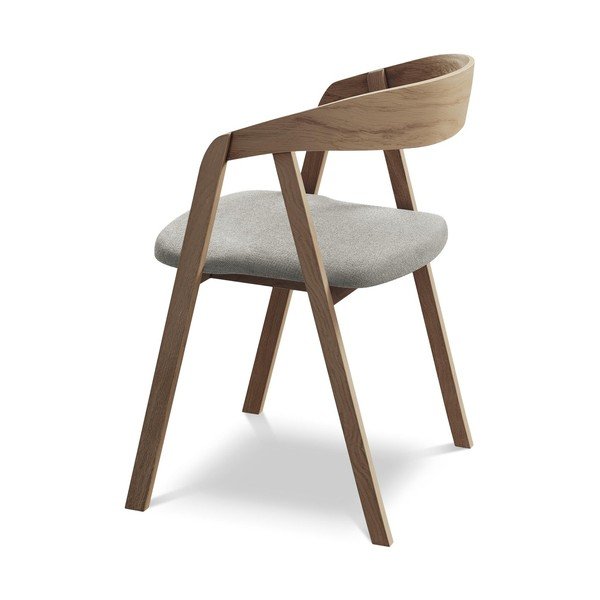 Sedia da pranzo grigio chiaro in legno massiccio Erika – Makamii-image-3