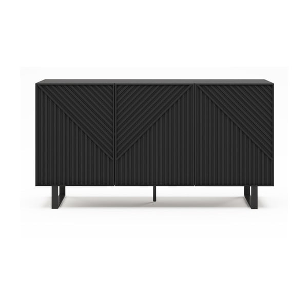 Cassettiera nera 151x80x35 cm Peta - Marckeric