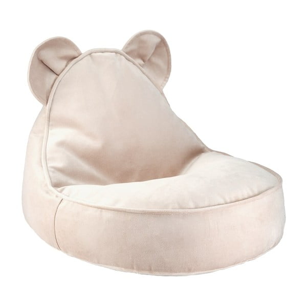 Pouf a sacco per bambini beige con rivestimento in velluto Bear – Wigiwama